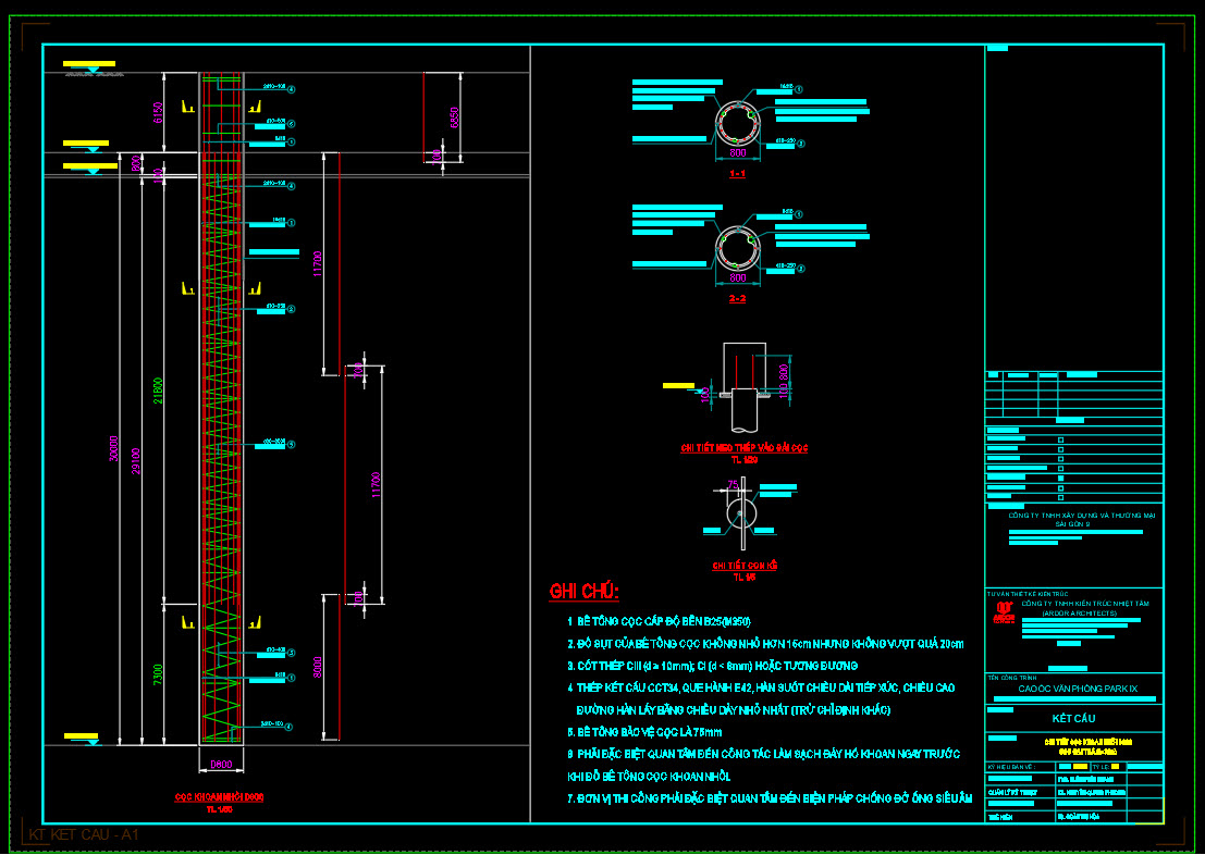 bản vẽ cọc khoan nhồi d600